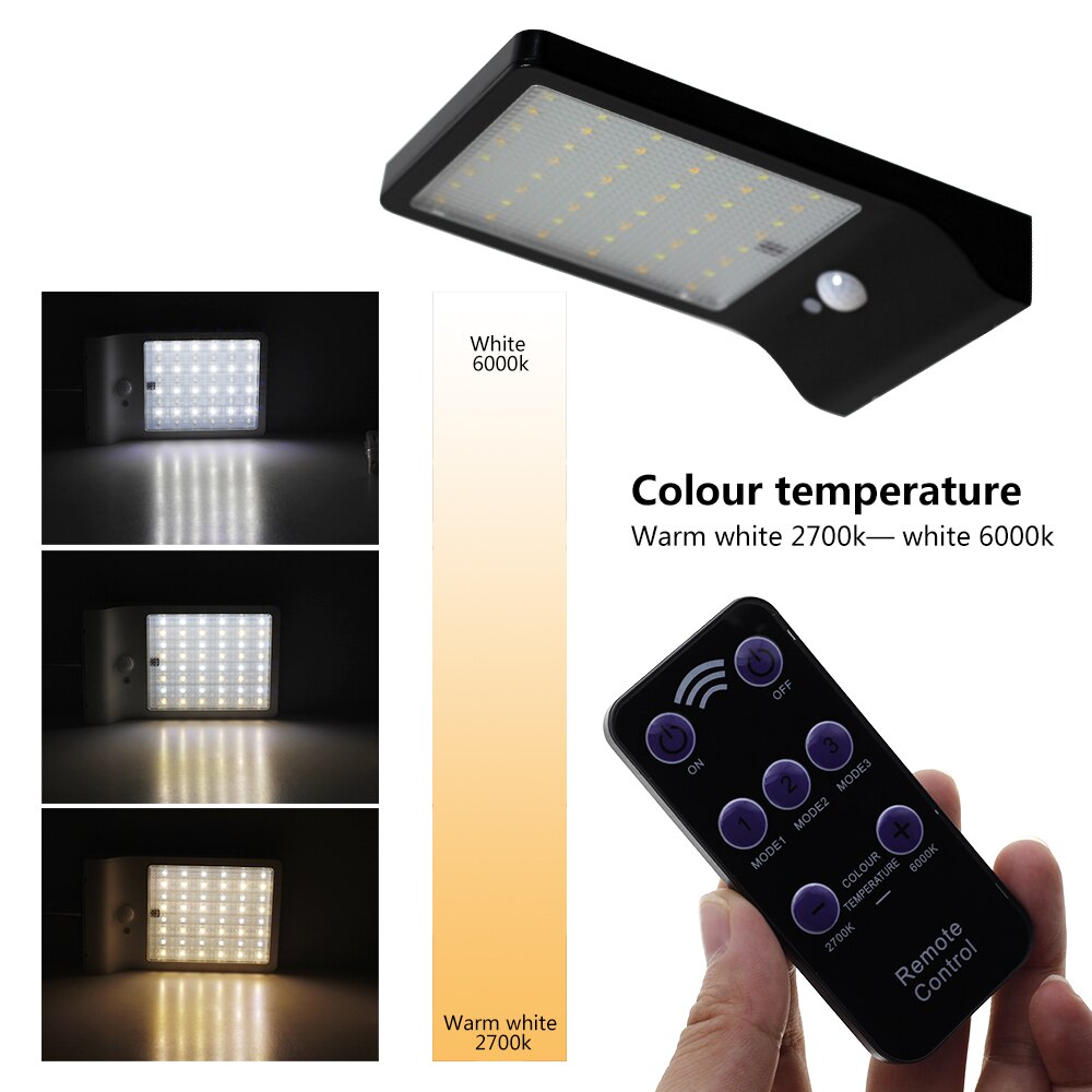 Led Zonne-straat Licht Outdoor Verlichting Pir Motion Sensor Waterdicht Voor Tuin Muur Afstandsbediening Energiebesparende Straat Lampen