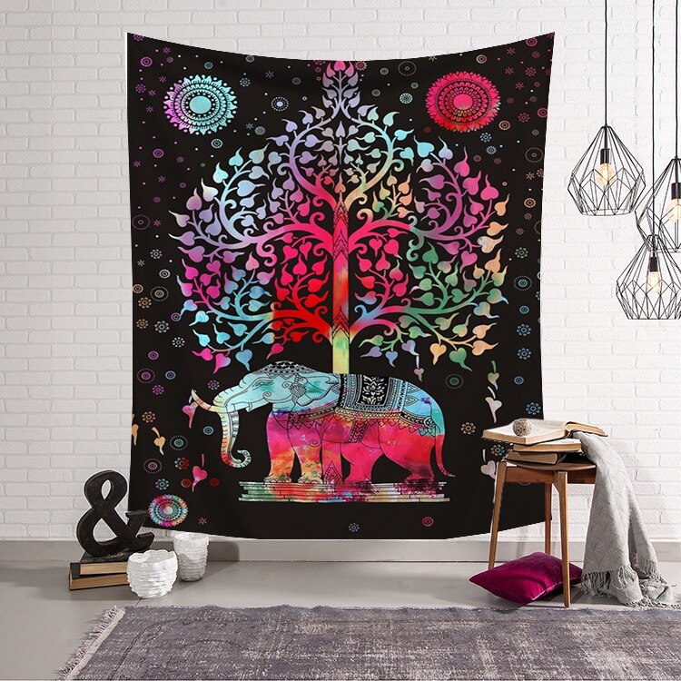 Chakra Bohemian Tapijt Muur Opknoping Wandtapijten Deken Decoratie Voor Thuis Muur Stof: 150x130cm / YA19