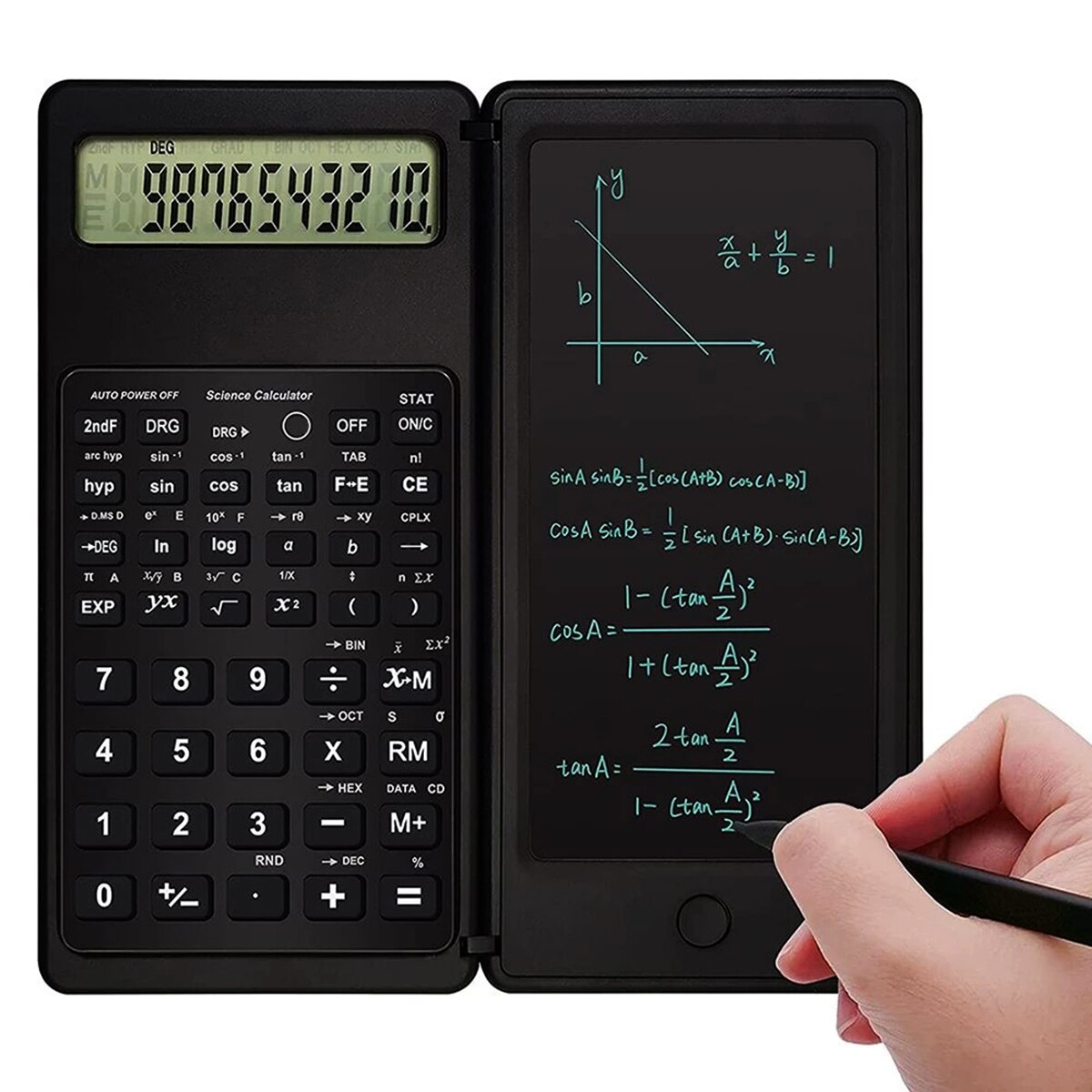 Multifunction Calculator For Learning Office With Stylus Pen Folding Calculator Operation Tool One-click Erase LCD Calculator