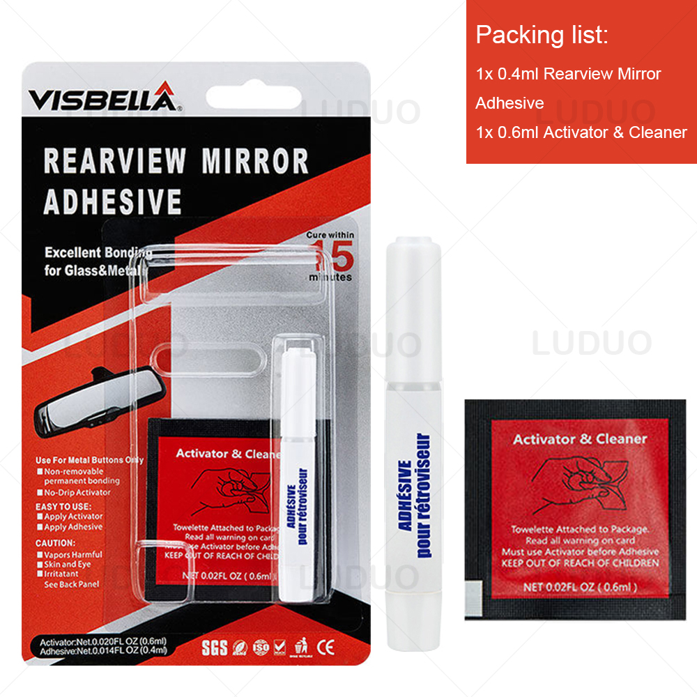 Colla adesiva per specchietto retrovisore Super colla per auto moto specchietto retrovisore adesivo forza professionale permanente per vetro: Default Title
