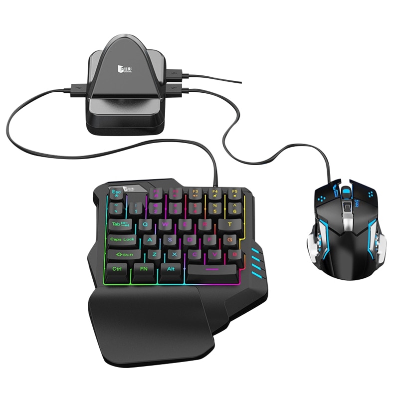 -GAMWING Nex Pro Converter Set with RGB Mechanical Game G30 One-Handed Keyboard and G3 Mouse for Android / IOS 13.4 and Below
