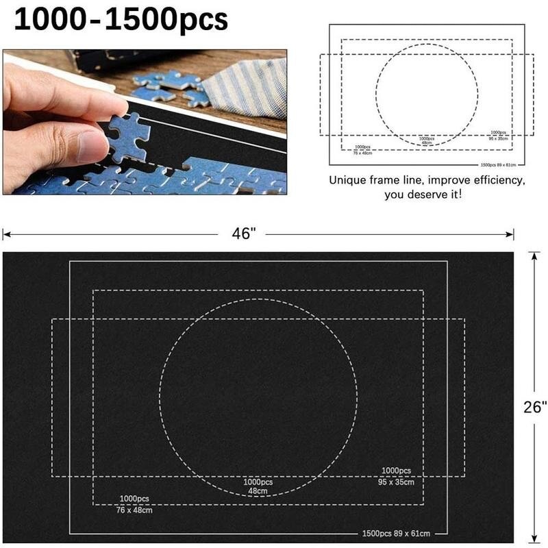 Draagbare Puzzels Pad Reizen Opbergtas Jigsaw Roll Vilt Mat Deken Puzzel Opslag Mat Roll Voor Tot 1500-3000 Stuks Puzzels