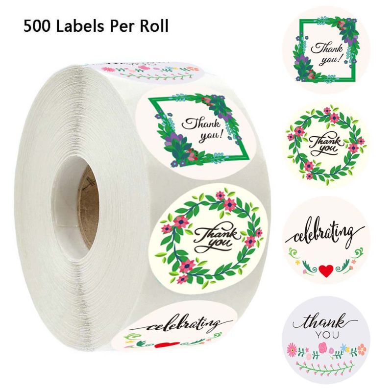 500 stuks/rol 8 kleuren stickers bruiloft verpakking handgemaakte envelop zegel label scrapbooking briefpapier sticker: 87