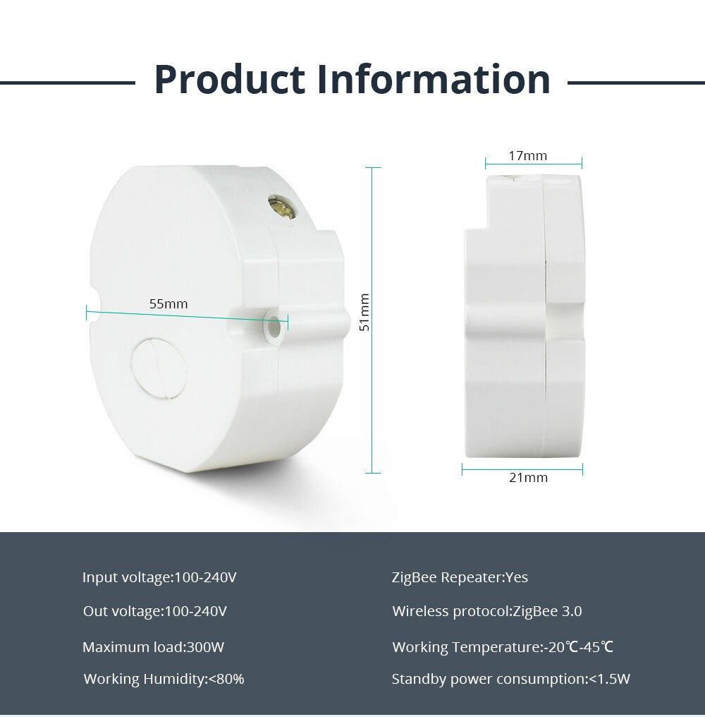 Benexmart zigbee 3.0 smart strømbryter lysbryter 100-240v alexa google home smartthings tuya modul relé 2 veis