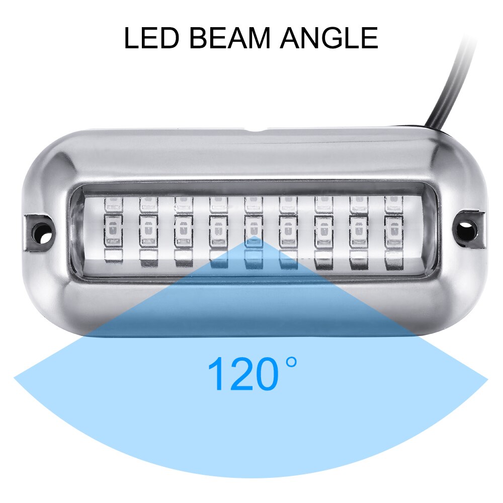 Lampe ponton sous-Marine universelle pour bateau, 3.5 pouces, 12V DC, blanc/bleu/vert, en acier inoxydable, étanche IP68