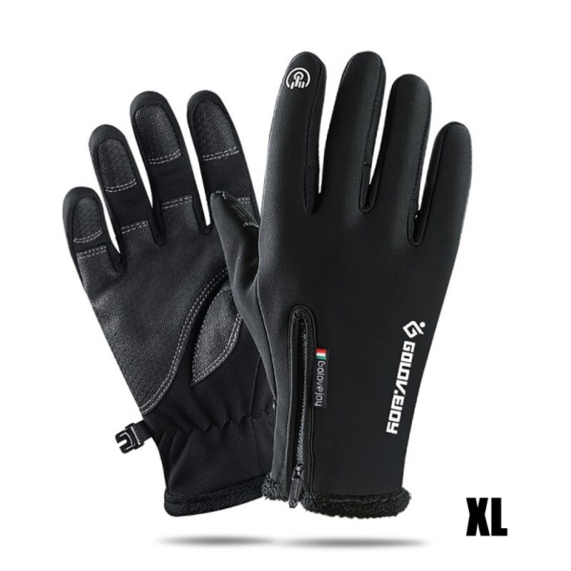 Guanti termici caldi invernali Touchscreen per biciclette guanti a dito pieno campeggio esterno escursionismo moto guanti antivento impermeabili #: C