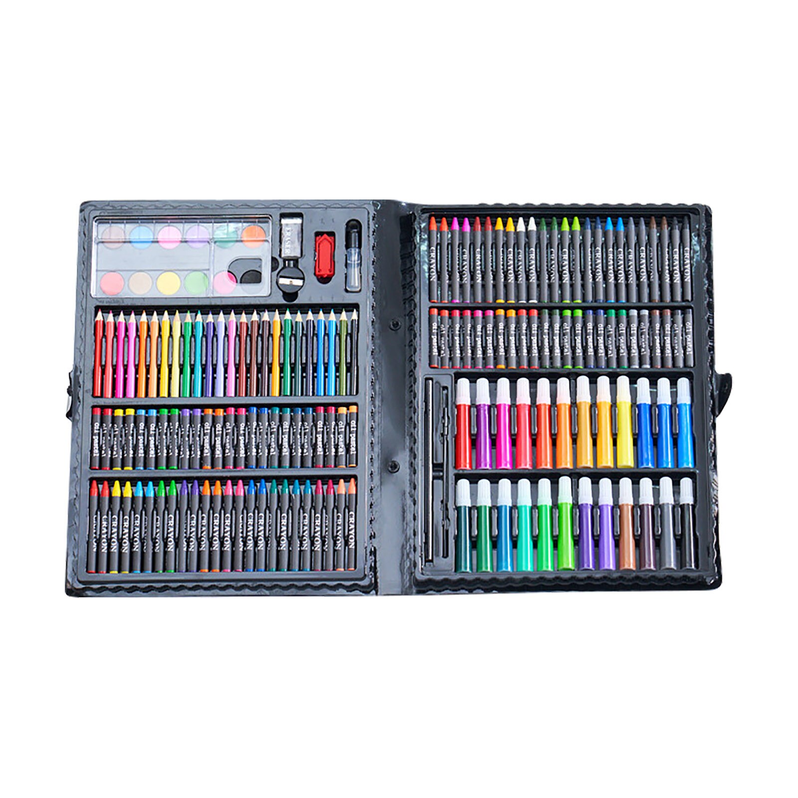 168Pcs Kids Schilderij Tekening Art Set Met Kleurpotloden Olie Pastels Aquarel Markers Gekleurde Potlood Gereedschap Voor Jongens Meisjes: Licht Groen