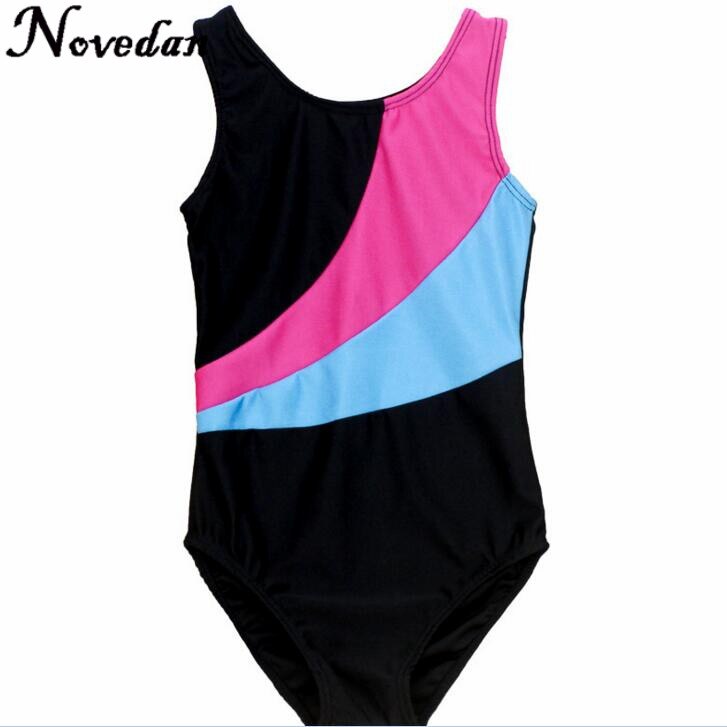 Meisjes skate gymnastiek turnpakje/unitards kinderen spandex tank mouwloos dans ballet turnpakje kinderen danskleding jurk