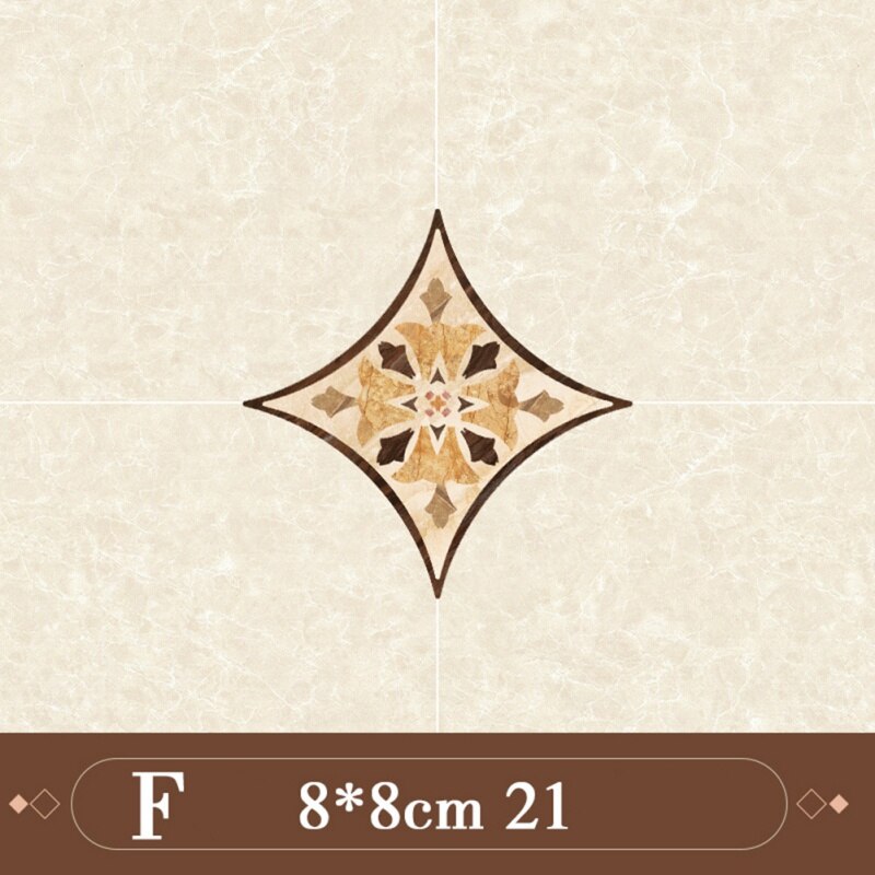 PVC Household Printed Tile Diagonal Sticker Waterproof Wearable Self Adhesive Ceramic Floor Tile Diagonal Sticker Home Decor==: F