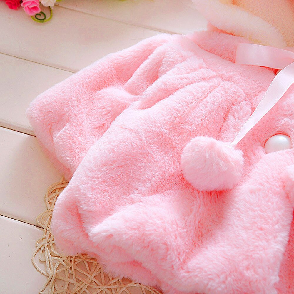 Infantile Del Bambino Appena Nato Della Ragazza Del Cappotto Del Coniglio Del Cappotto Del Bambino Della Ragazza Dei Bambini Giacca Con Cappuccio Del Cappotto Del Bambino Bambini Giacca di Cotone Cappotto di Inverno 9.9