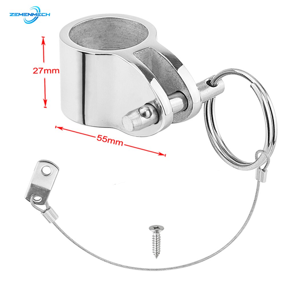 Abrazadera deslizante de mandíbula de acero inoxidable, herramienta de ajuste deslizante superior Bimini con pasador de liberación rápida de 1 pulgada y 25mm, 2 uds.