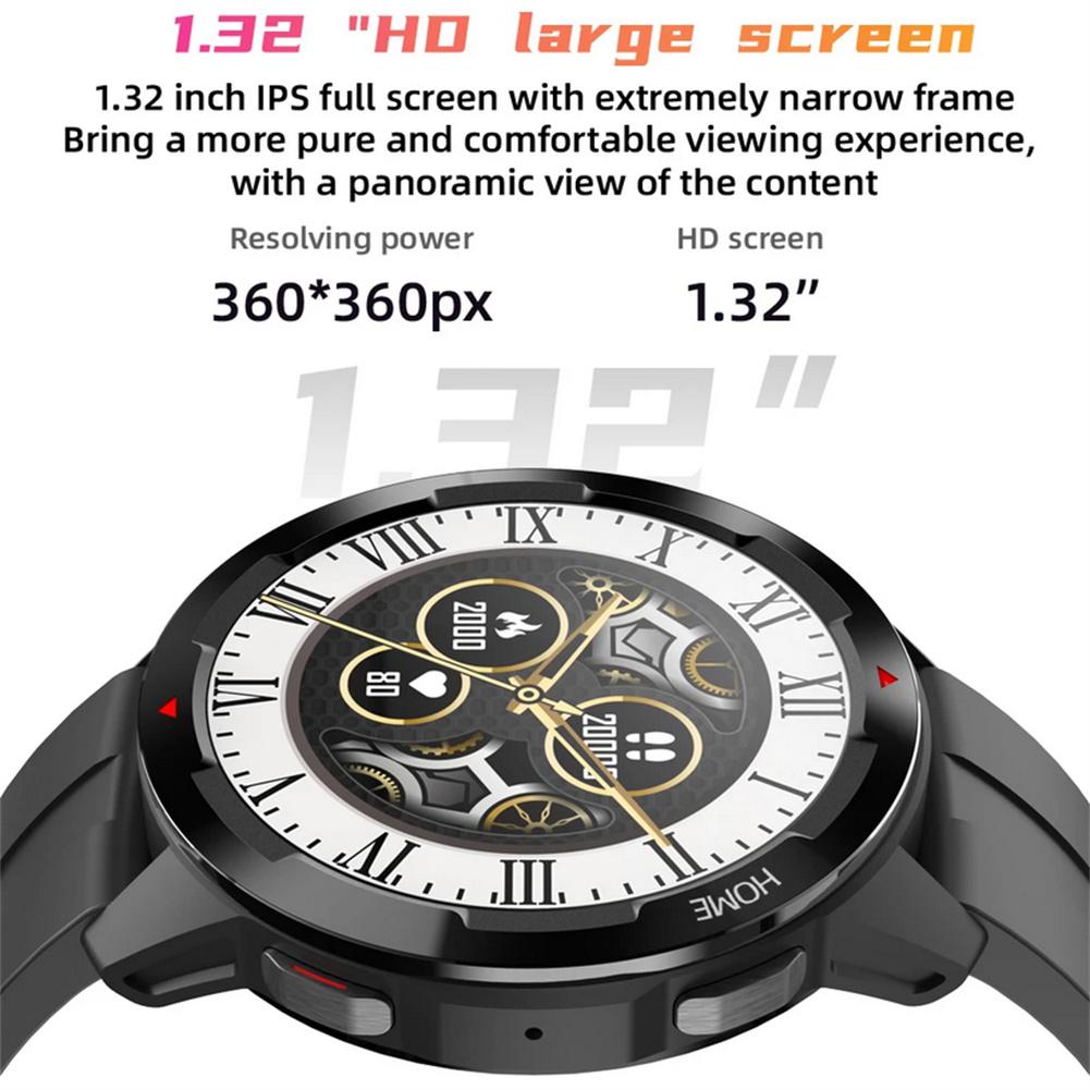 Smartwatch mit mt13 1.32 zoll-display (360 x 360 hd zoll), bluetooth-funktion, anruffunktion, blutsauerstoffmessung, herzfrequenzmessung und wasserdichtem armband