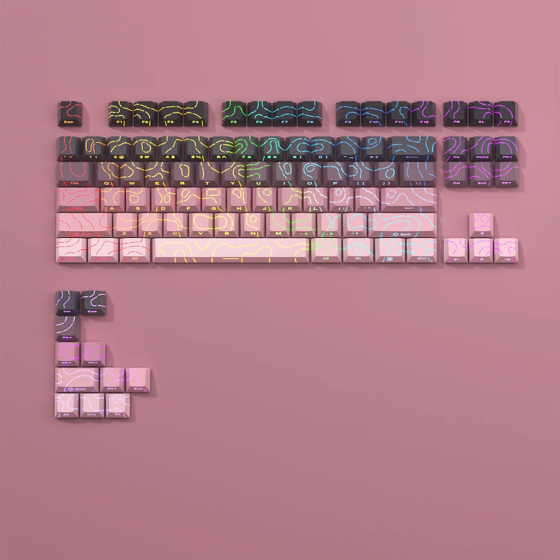 Teclas topográficas blancas de 98 teclas, teclas PBT 4,0, doble disparo, impresión lateral, brillo a través de teclas retroiluminadas para teclado mecánico MX Gamer: orange