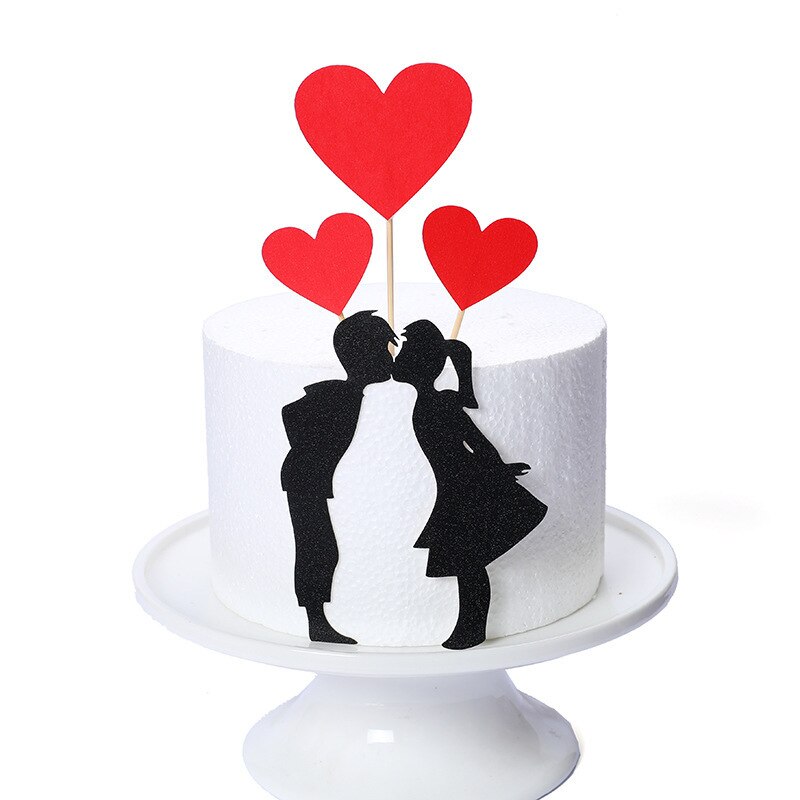 Valentijnsdag Rood Hart Cake Topper Set Voor Vriendin Liefhebbers Bruiloft Decoratie Verjaardag Taart Decoratie Taart Benodigdheden: style 2