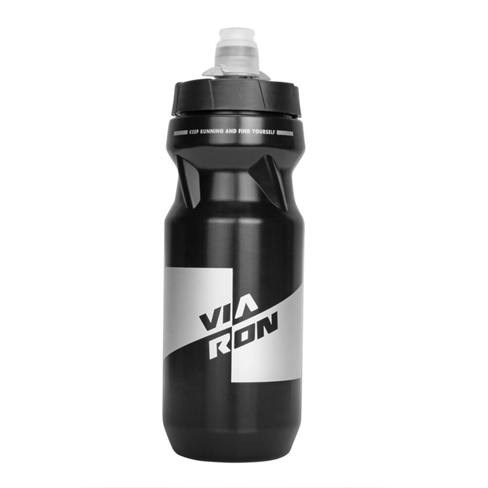 Botella de agua deportiva exprimible 610 ml 21 oz BPA tapa para empujar-tirar libre para deportes al aire libre Fitness ciclismo senderismo botella de cuatro colores: Black