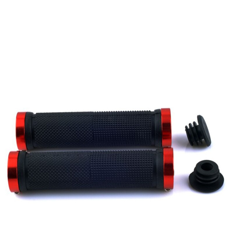 Convenient Durable 1 Pair Double Lock On Locking Mountain BMX Bike Bicycle Cycling Handle Bar Grips#259747: Red