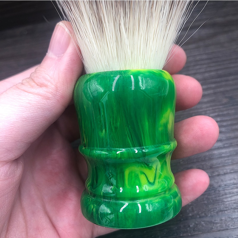 dscosmetic 24mm 26mm soft synthetic hair knots green resin handle Men's Shaving Brush