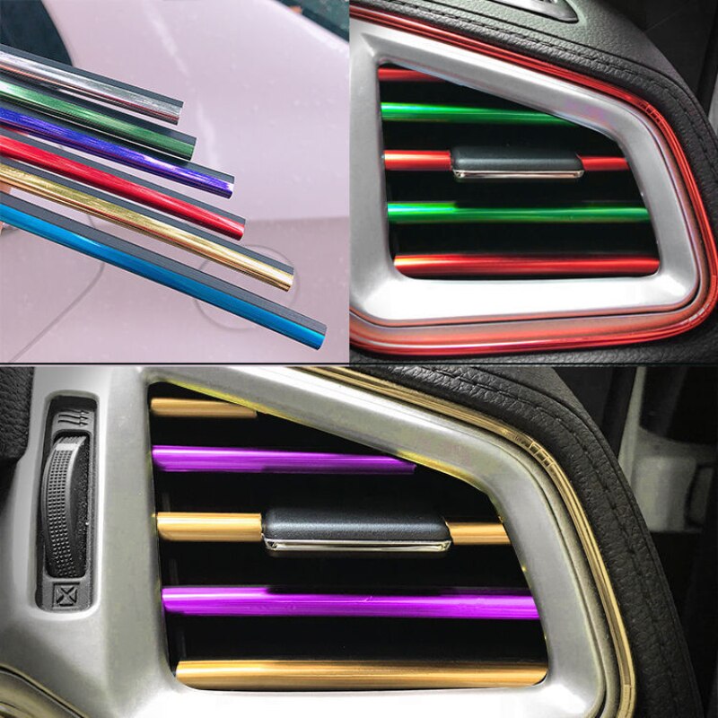 10 teile/satz Auto Styling Innen Außen Dekoration Streifen Formteil trimmen-Armaturenbrett Tür Rand Universal- Für Autos Auto Zubehör