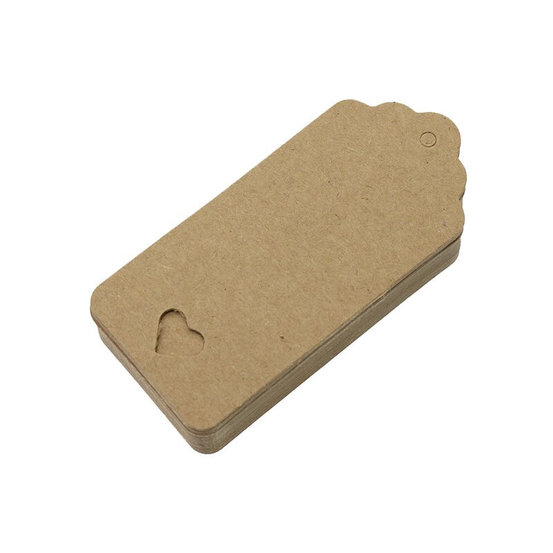 100 pcs Hollow Liefde Rechthoekige Kraft Papier Tag Kaart Kleding Hanger DIY Bericht Card Party Wedding Bag Label