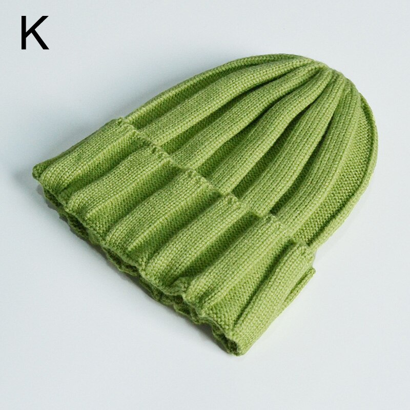 Gestrickte Baby Turban Mütze Warme Wolle Mützen Weichen Hütte Für freundlicher Mädchen Jungen neugeboren Elastische Kleinkind Kleinkind Winter Headwear Neue: Bohne Grün