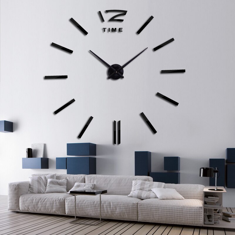Ur ure horloge ur akryl spejl wallstickers ægte kvarts stue moderne 3d diy klokke