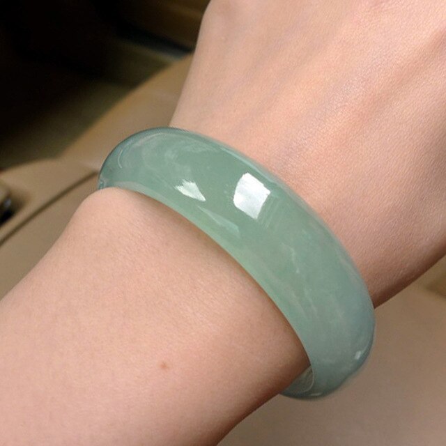 Bracelet en Jade vert véritable, fait à la main, fleur flottante, émeraude, pour femme, 100%