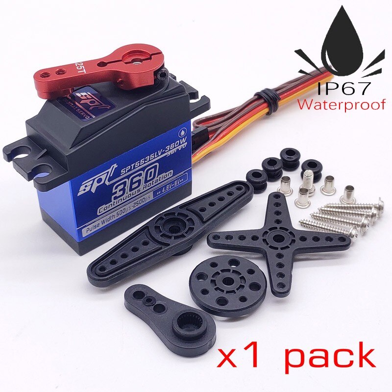 SPT5525LV-360 25kg SPT5535LV-360 35kg full metal gears standard digital servo 360 continuous rotation rotary RC Crawler capstan: 35kg-360w  W.A x1pc
