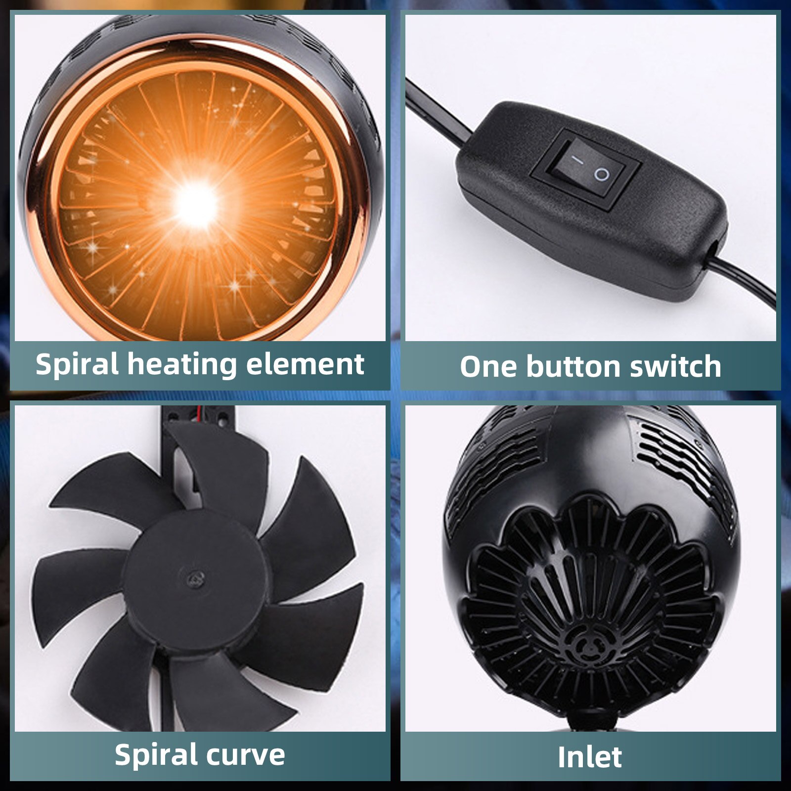 Mini radiateur électrique Portable silencieux, avec prise britannique, chauffage de l&#39;espace, ventilateur réglable, pour le bureau, la maison, la chambre de bébé