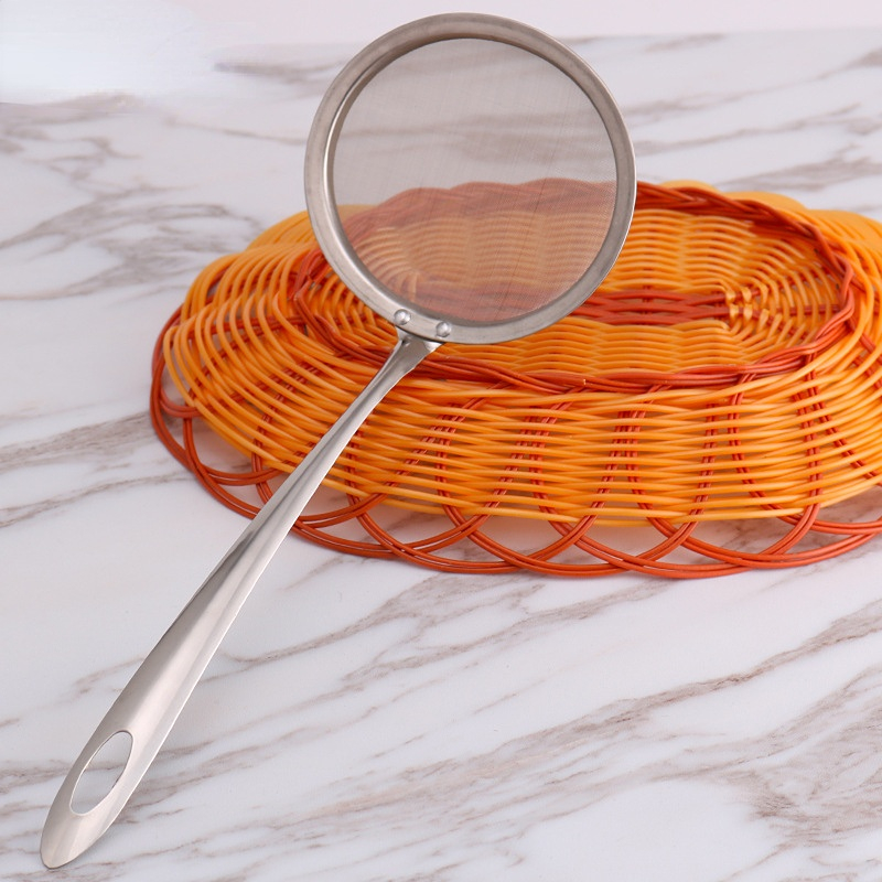 Keuken Filter Roestvrij Staal Fijnmazige Draad Skimmer Zeef Gebakken Voedsel Netto Gadgets Lepel Zeef Vergieten Vet Gereedschap Cocina: green