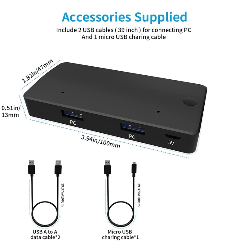 Usb 3.0 Switch, 2 In 4 Output Usb 3.0 Sharing Switch Kvm Switch 2 Pc Superspeed Adapter Hub Switcher Box