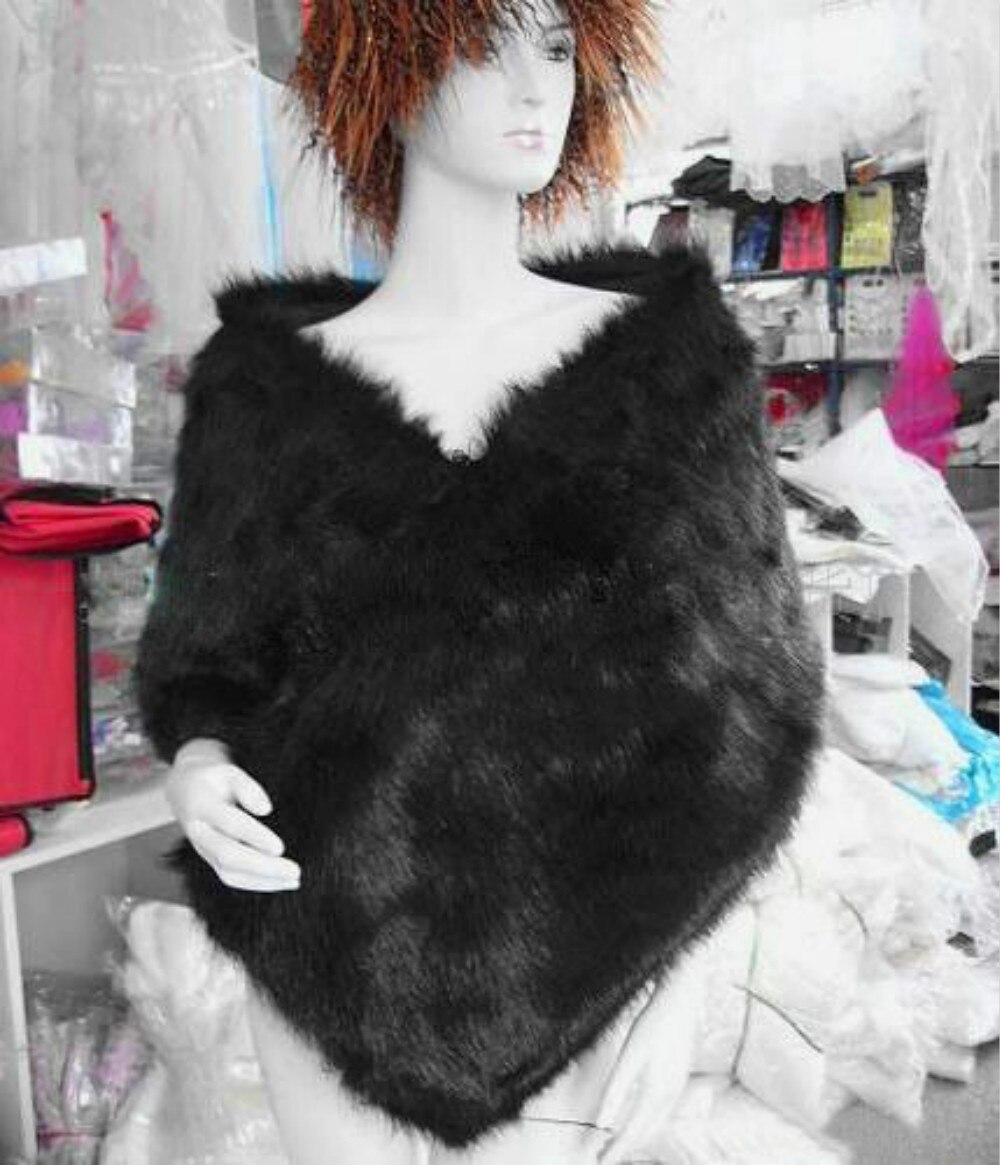 Mode Bruids Faux Fur Lange Sjaal Stola Wraps Shrug Sjaal One Size