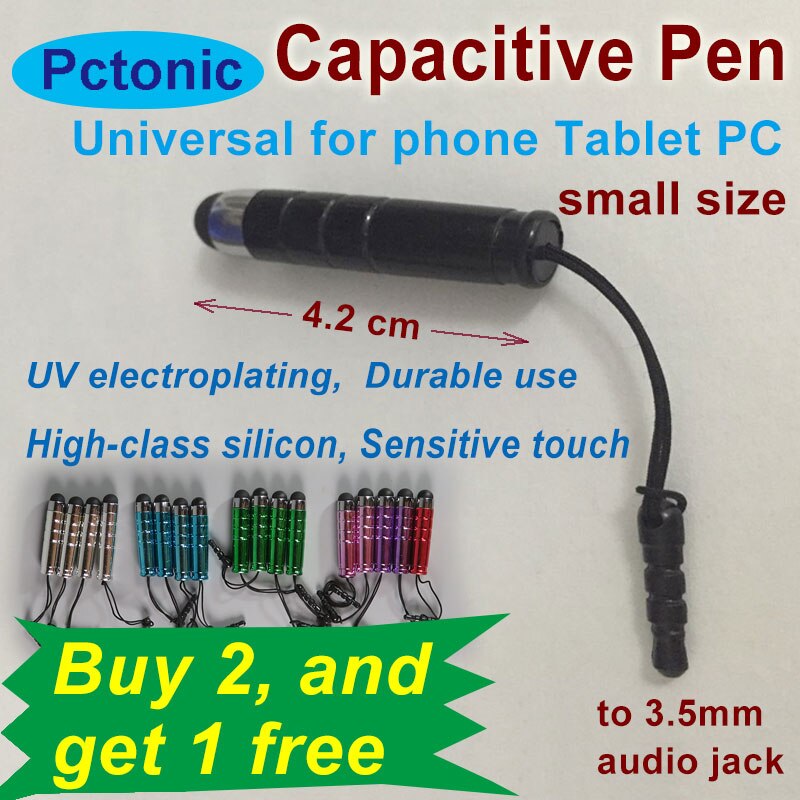 PCTONIC Mini Capacitieve Scherm Touch Pen Stylus met oortelefoon plug PDA silicium potlood bullet als voor smart phone iphone samsung