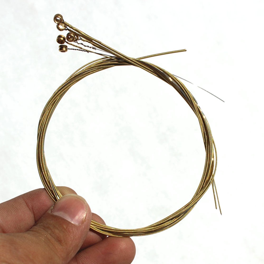 Akoestische Gitaar 6 stks/set Stalen Snaren Gauge Set van Houten Gitaar Gitaar Snaren E-A Messing Kleur Gitaar Onderdelen