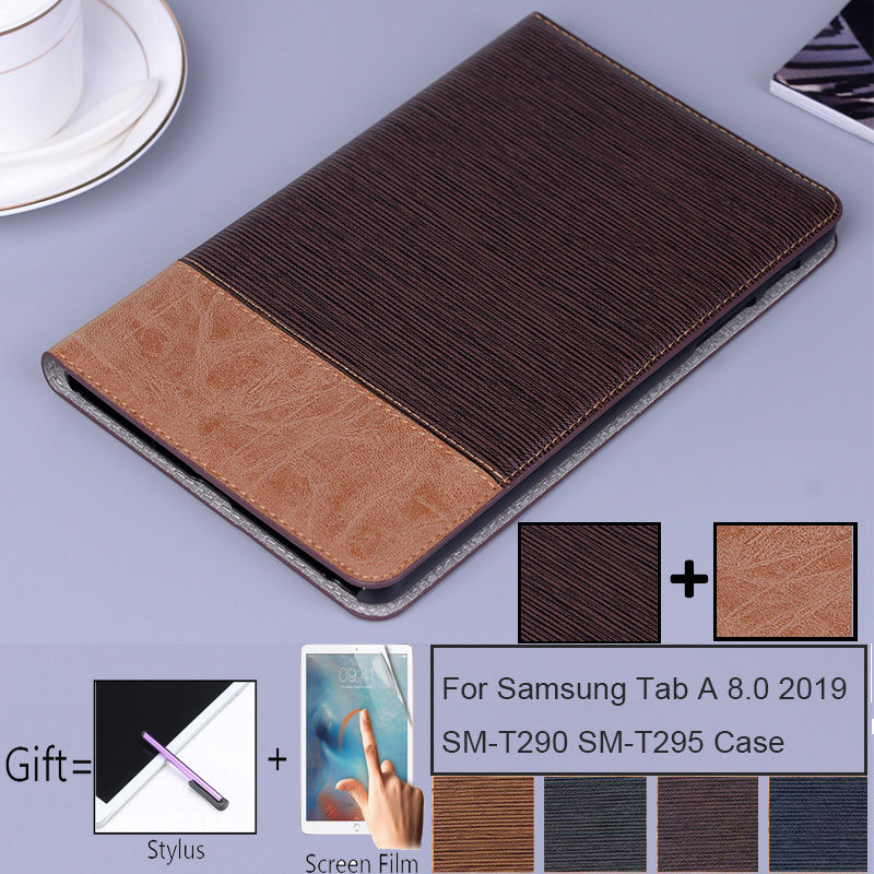 Magnetische Case Voor Samsung Galaxy Tab Een 8 Inch Sm T290 T295 Retro Lederen Smart Stand Cover Voor Tab een 8.0 Flip Case
