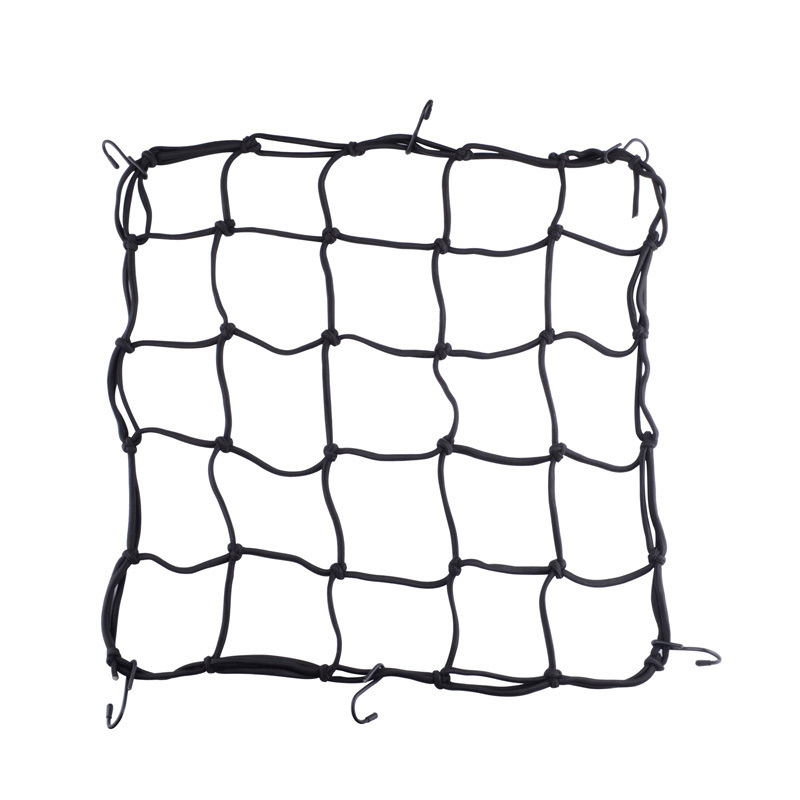 40*40cm capacete da motocicleta bungee bagagem hold capacete universal malha de armazenamento tanque combustível bagagem malha web bike 6 ganchos segurar para baixo