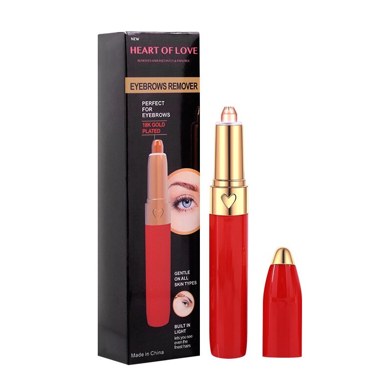 Depiladora eléctrica de cejas indolora para mujeres, Mini máquina de afeitar, máquinas de afeitar, eliminador de vello Facial portátil: Red