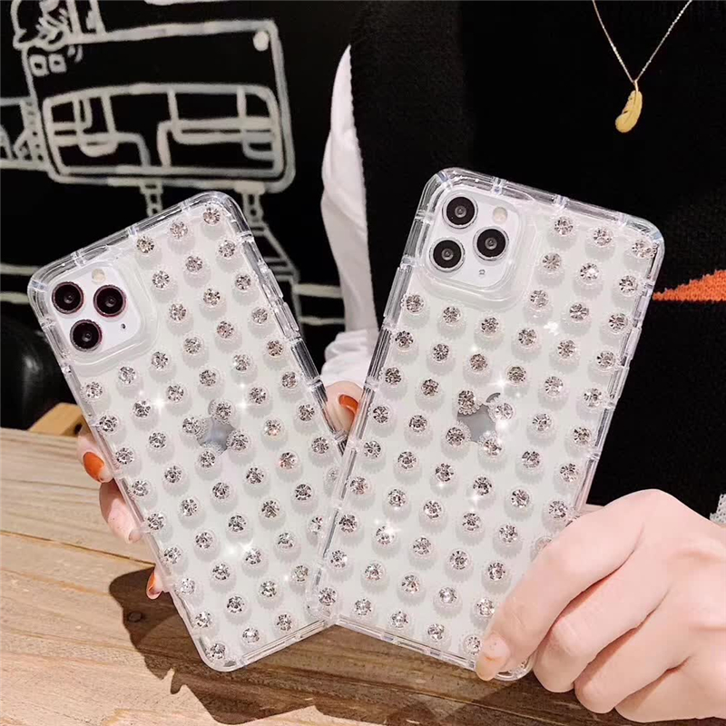 Gtwin Strass Glitter Phone Case Voor Iphone 11 Pro Xs Max Xr X 7 8 Plus Zachte Siliconen Tpu Diamant protector Case Cover