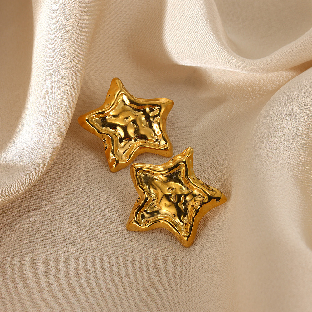 Geometric Flower Stainless Steel Earrings Women Sweet Sunflower Star Gold Color Ear Piercing Jewelry Wedding Accessories