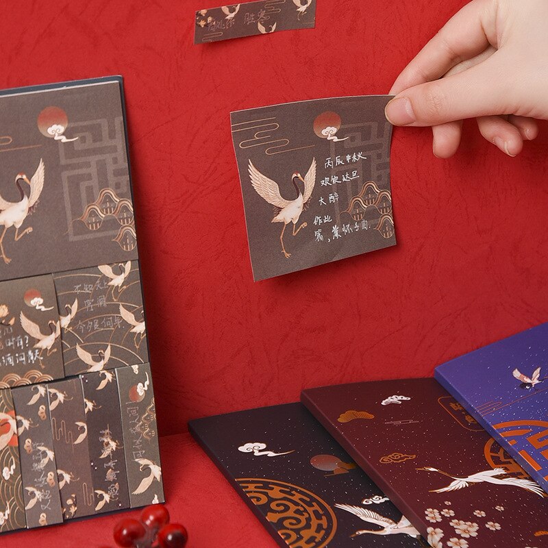 Chinese Style Post It Sticky Notes Set Kawaii Memo Pads Retro Note Book Stationery Traveler Journal Planners Office School