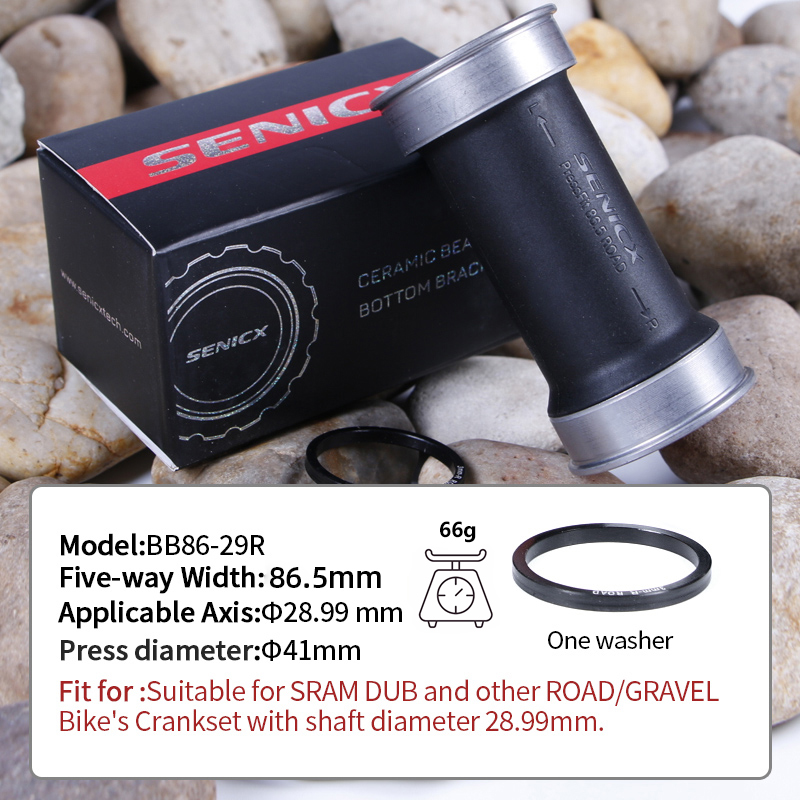 SENICX BB86 Racefiets Trapas Fit voor 24/28.99mm Crankstel As keramische/stalen Lagers voor Fiets Centrale Beweging: Bordeaux