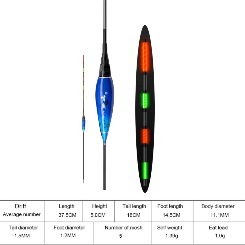 Fish Float Luminous Float Night Fishing Water Shadowless Super Bright Super Sensitive Eye-catching Electronic Floating Float: A2