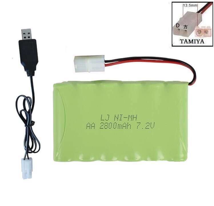 YUKALA 7.2V 2800mAh Ni-MH rechargable battery SM plug for RC Truck/ RC car/ RC boat/RC tank JST/SM/Tiamiya 7.2 v 2800 mah: plum