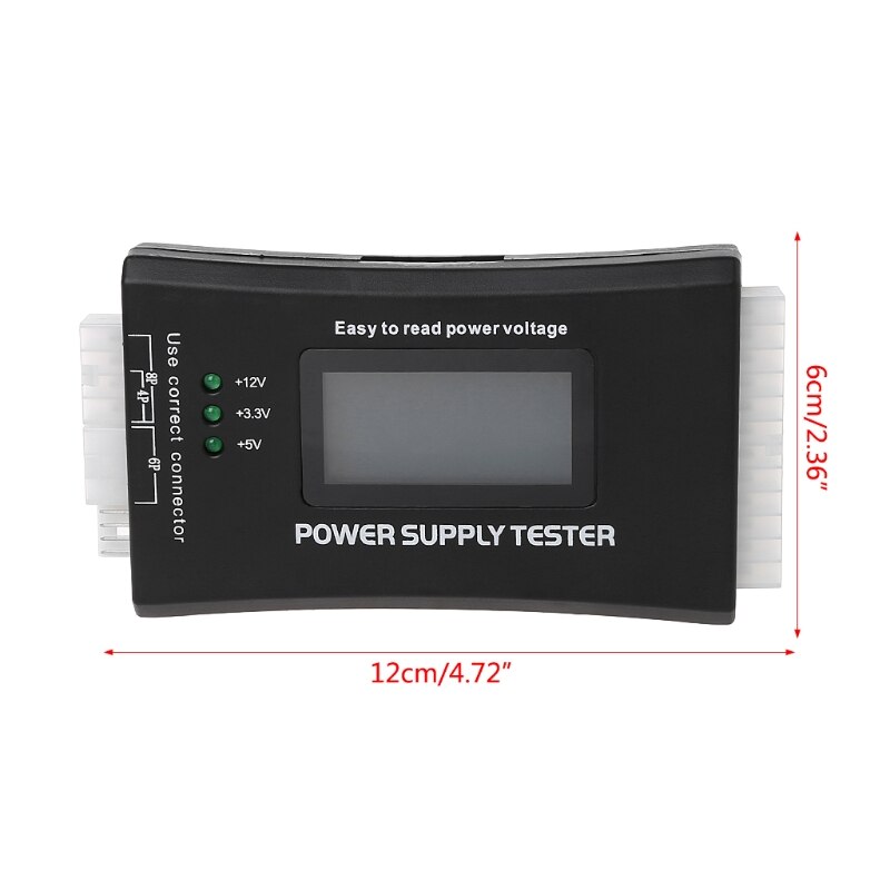 LCD PC Computer 20/24 Pin 4 PSU ATX BTX ITX SATA HDD Power Supply Tester