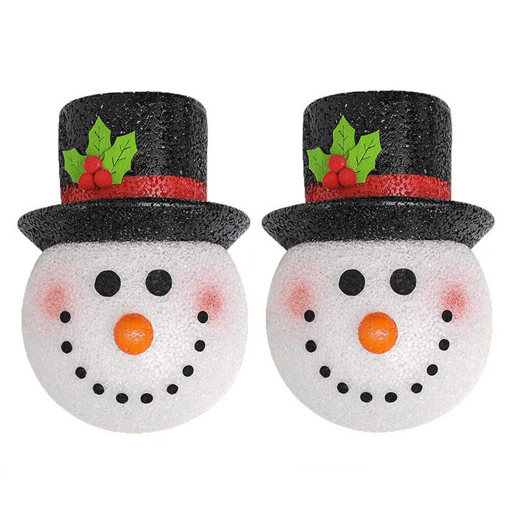 2pcs/Set Christmas Snowman Light Covers Outdoor Decor Light Covers Porch Garage Lights Large Light Fixtures 12inch: Default Title
