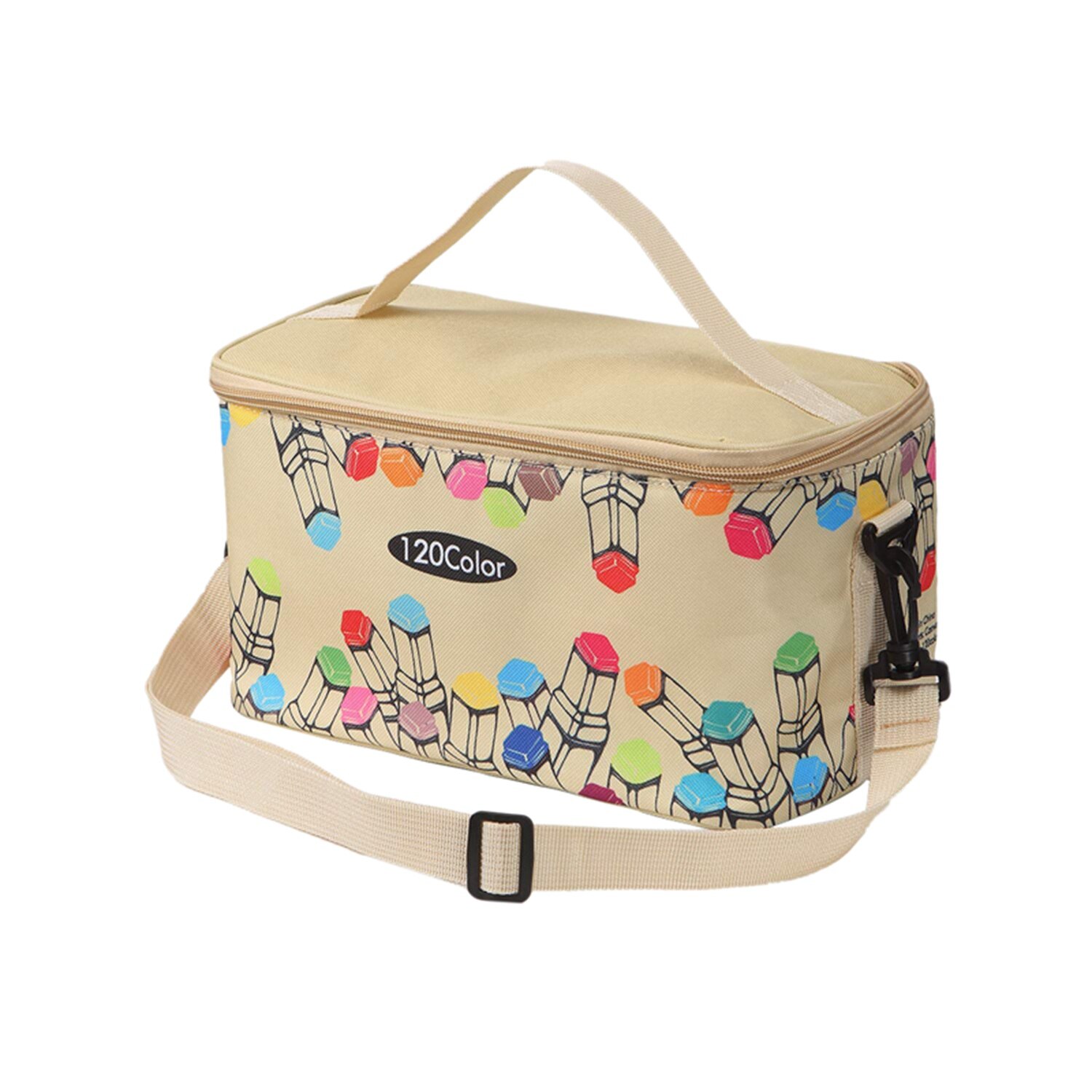 marqueur stylo porte-étui pour 120 marqueurs organisateur multifonctionnel fermeture éclair stockage sac de transport avec motif: Default Title