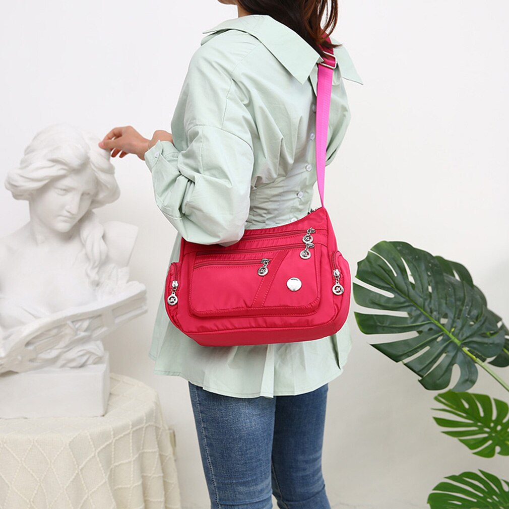 Bolso cruzado de múltiples compartimentos Bolsa Bandolera de pecho para mujer bolso Casual impermeable mochila con una sola correa de Nylon