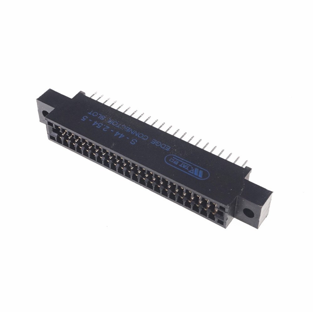 Connecteur de carte de bord, pas de fente de 2.54mm oreilles, montage de prise de doigt doré, 5 pièces, 24 42 44 48 50 56 60 86 88100 128 broches PCB: 2X22 44 Pin