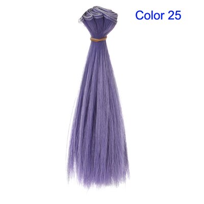 Bjd haar 15 cm * 100 CM blauw groen paars kleur korte rechte haar voor 1/3 1/4 BJD diy pop rechte pruiken: Color 25