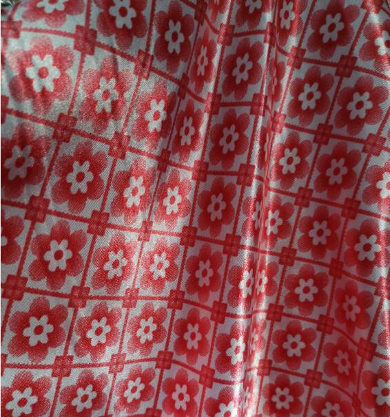 Handmade Floral Satin Fabric Soft Satin Material DIY Lining craft Tilda doll glossy Polyester Charmeuse Fabric: 8