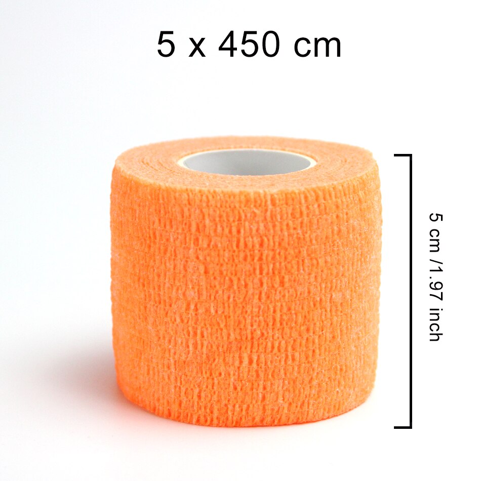 WorthWhile 5CM*450CM Self Adhesive Elastic Bandage Non-woven Fabric Tape Fitness Gear Knee Elbow Support Injury Pad: Orange